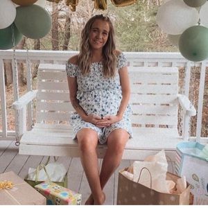 Off the shoulder blue dress SMALL